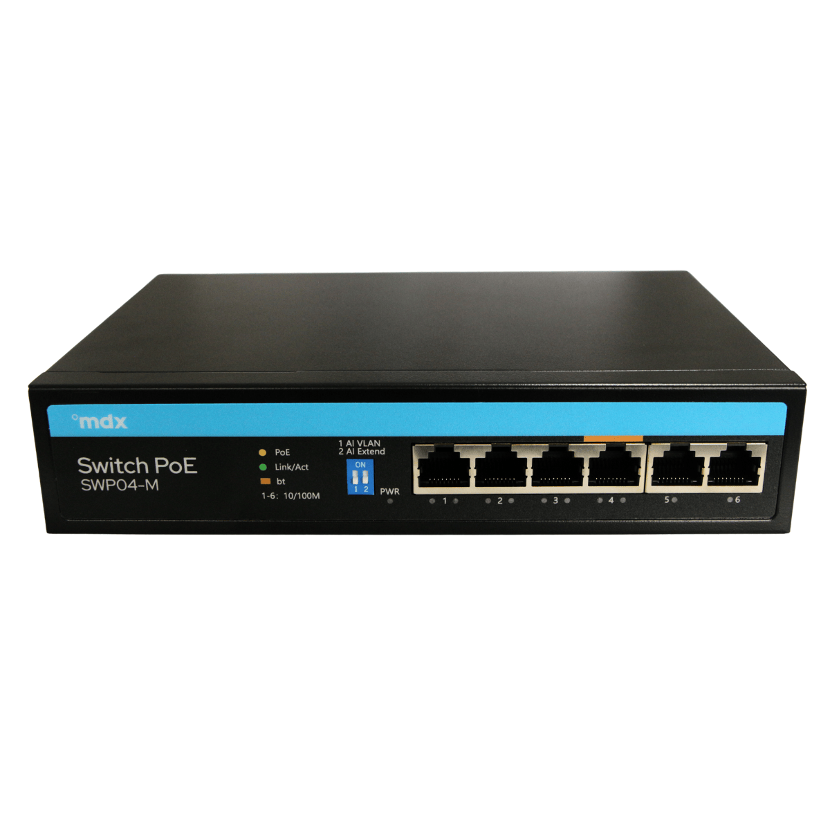 Switch PoE 4 Portas SWP04-M - Mdx Telecom