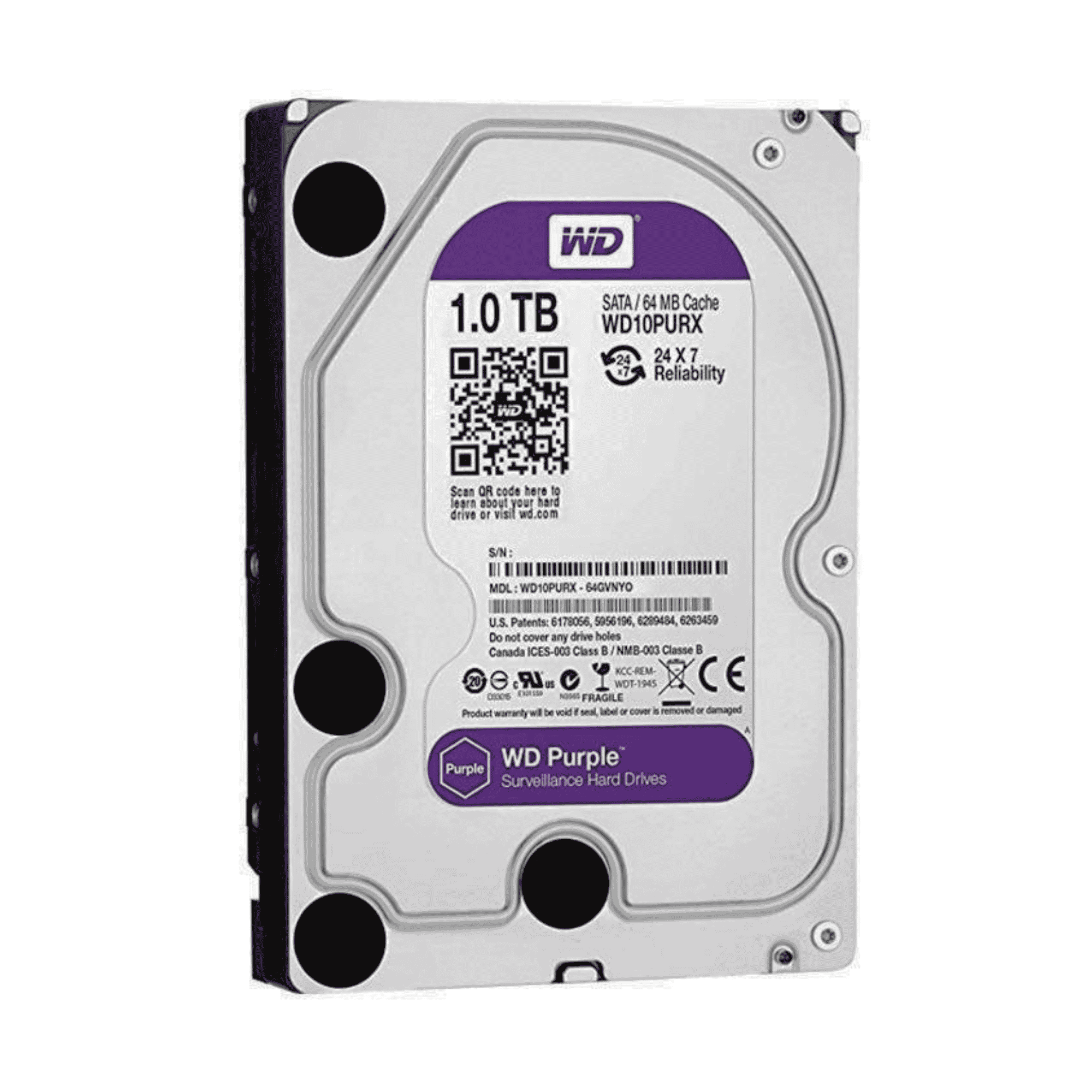 HD Wd Purple 1TB Sata Iii Para DVR E NVR CFTV - WD10PURX - Western Digital 066000001 Western Digital