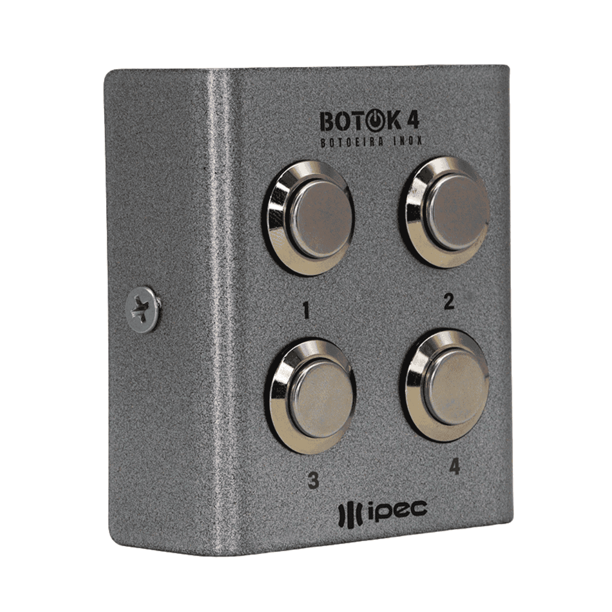 Botoeira Inox Prata 4 Botões - Botok 4 - Ipec