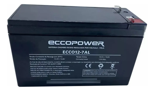 Bateria 12V Para Alarme Eccopower ECCO 12 - 7AL Eccopower - imagem 3