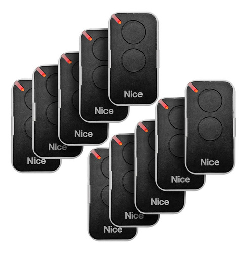 Kit Com 10 Controles Remoto Era Inti (Branco/Preto) 433 Mhz Linear 20006589X Nice
