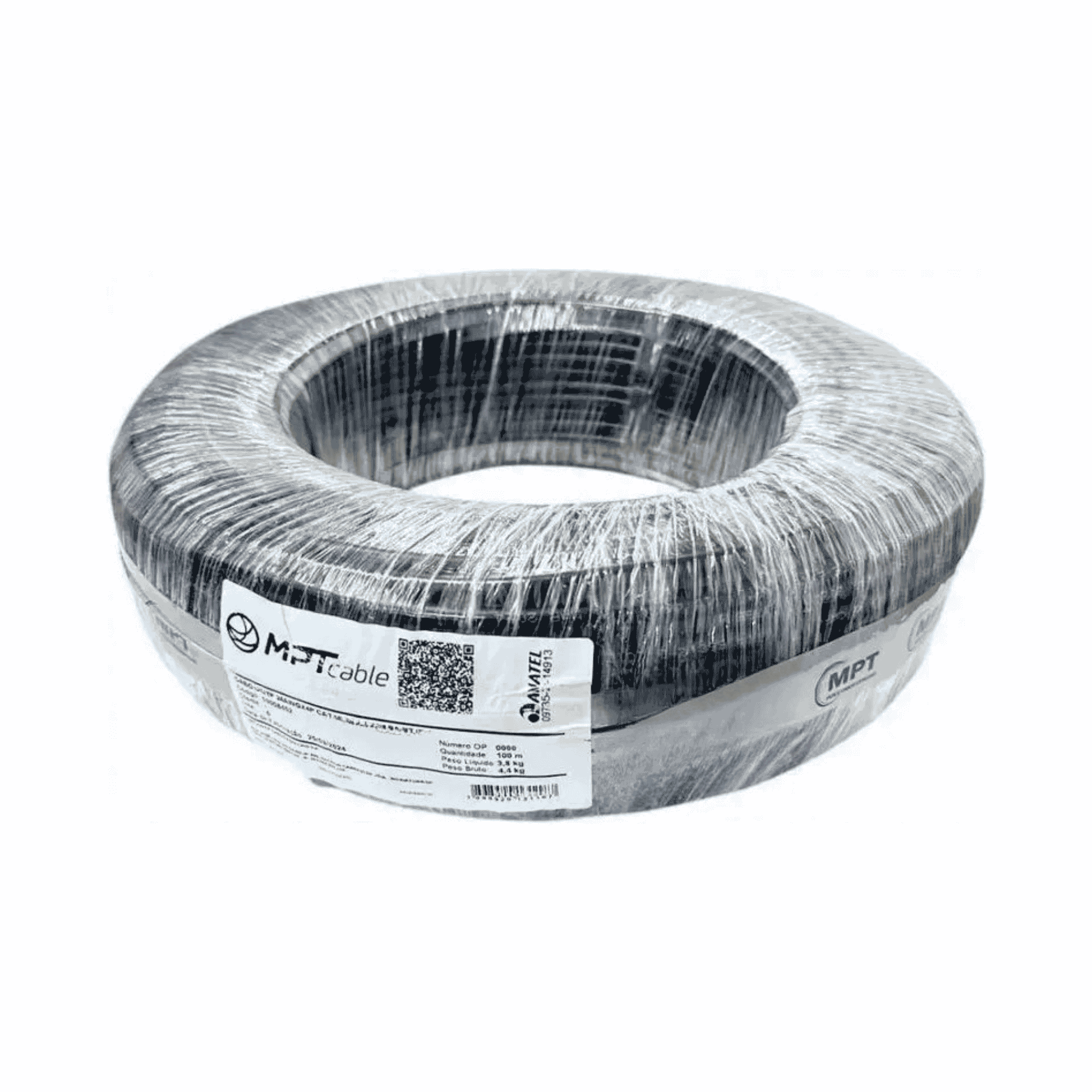 Cabo De Rede CAT5E U/Utp Preto - 24AWGX4P - Cm Interno/Externo - Mpt