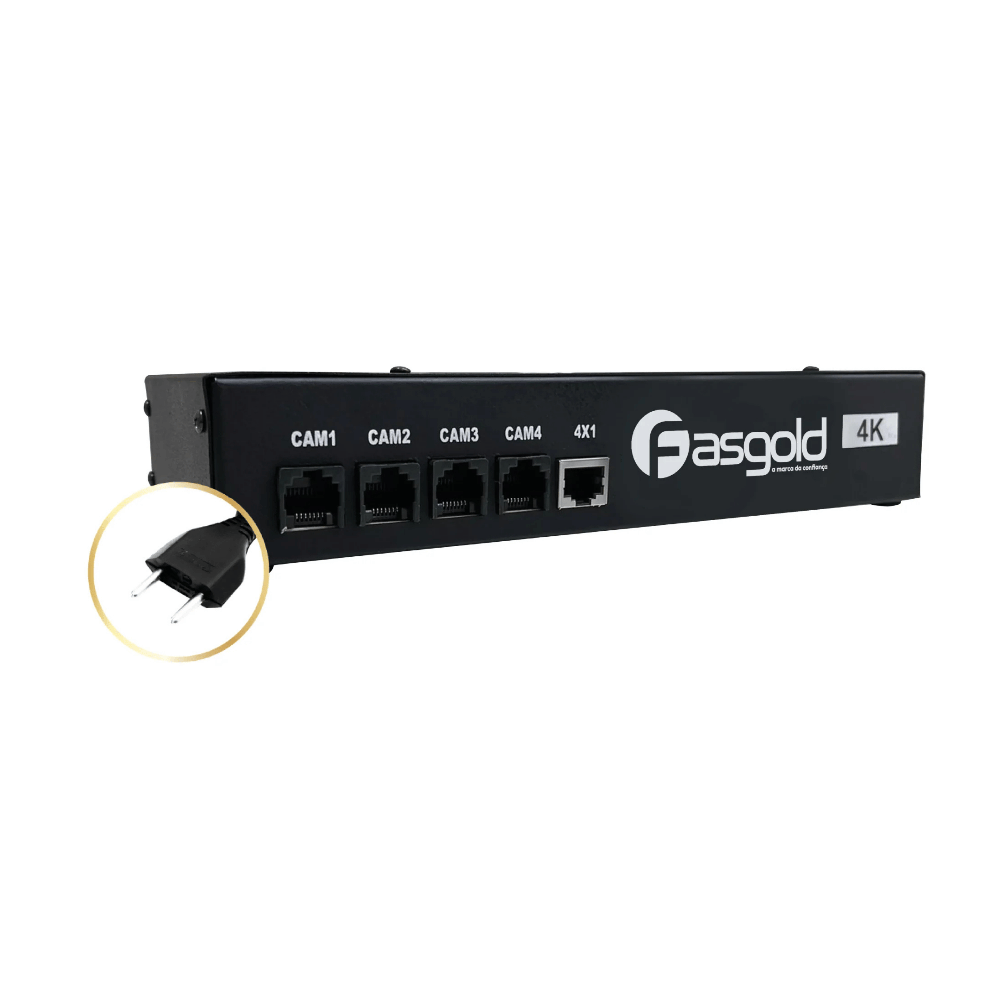 Power Balun 4 Canais 4K Distribuidor De Vídeo 4X1 Com Fonte - FS-525 - Fasgold FS-525 Fasgold - imagem 2