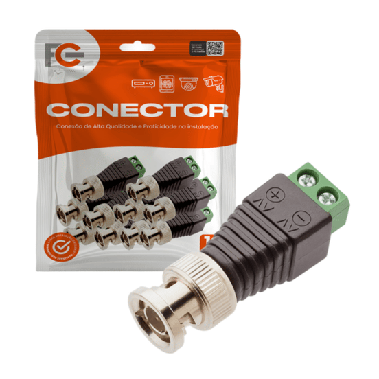 Conector Bnc Macho Borne (Pacote 10 Unidades) - Fc Fontes KTFCBNC05 FC Fontes - imagem 2