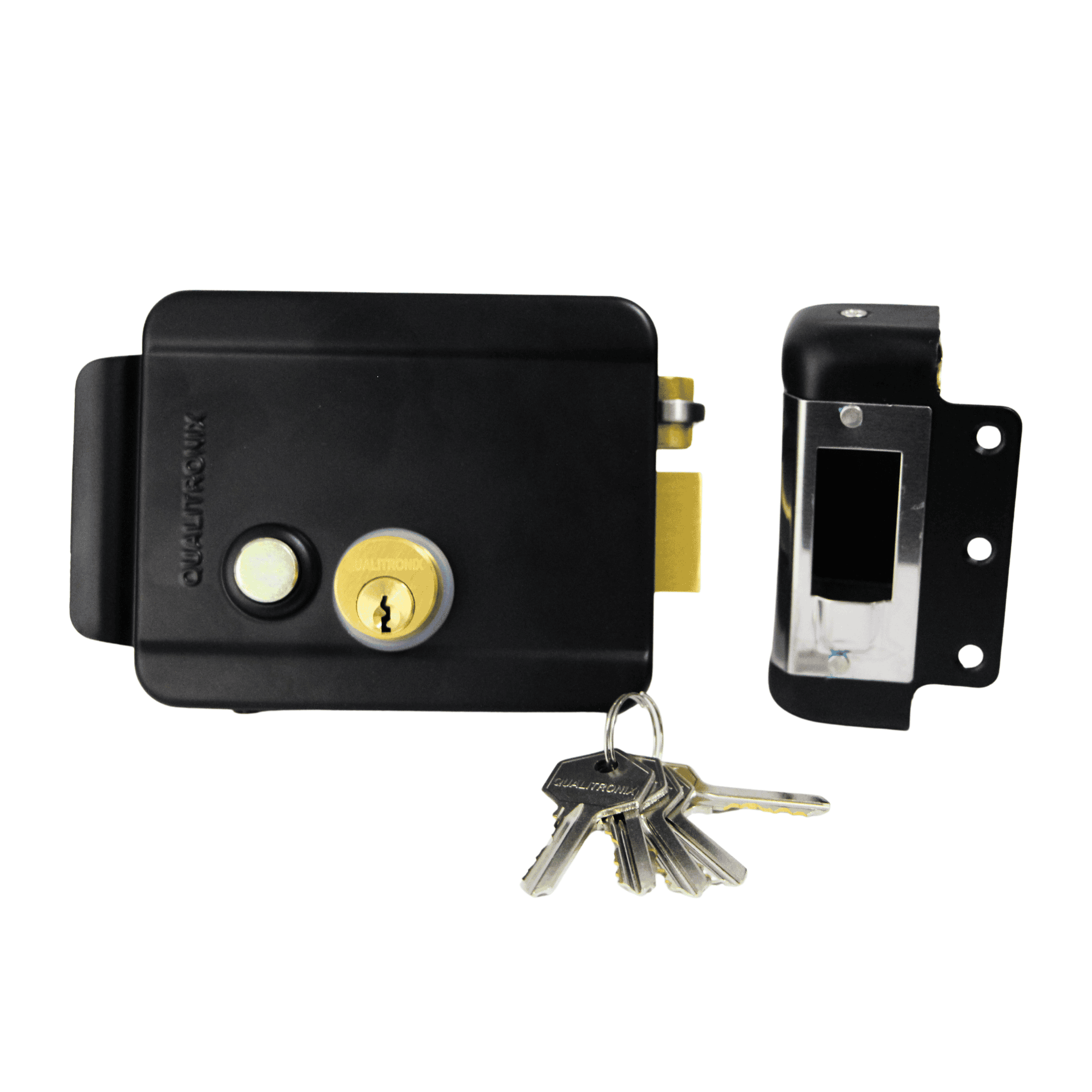 Fechadura Elétrica Para Portão Com Botão Interno 12V - Qualitronix