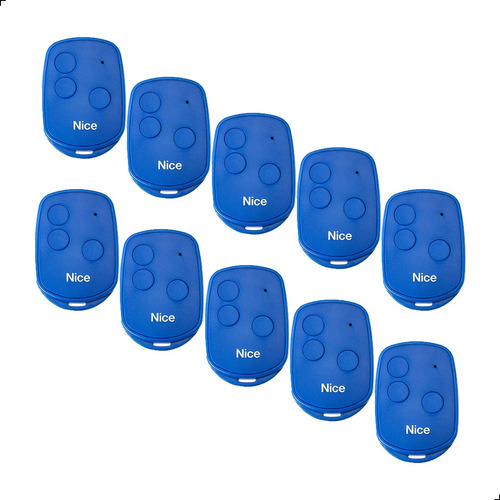 Kit 10X Nice/Linear Controle Remoto 3 Teclas Azul 3TB