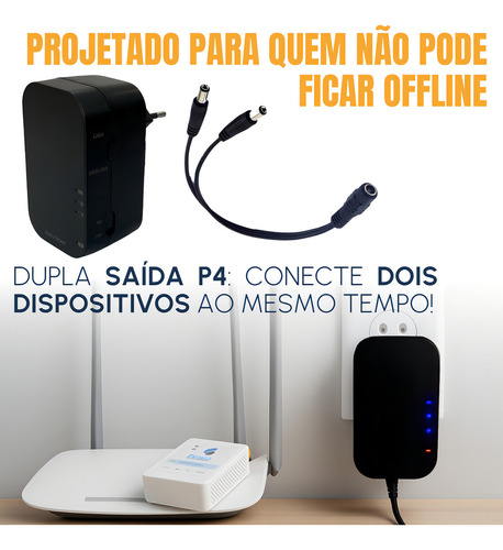 Mini Nobreak (Fonte Com Bateria Interna) QNB02P 12V Ou 9V MLB4307087175 Qualitronix - imagem 4