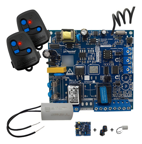 Kit Placa Para Portão Cp 4010 Peccinin + 02 Controles + 01 Capacitor