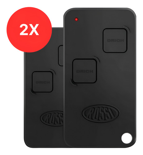 Kit 02 Controles Remoto Ntx Rc 433 Mhz (Hcs) Black Rossi 317 Rossi