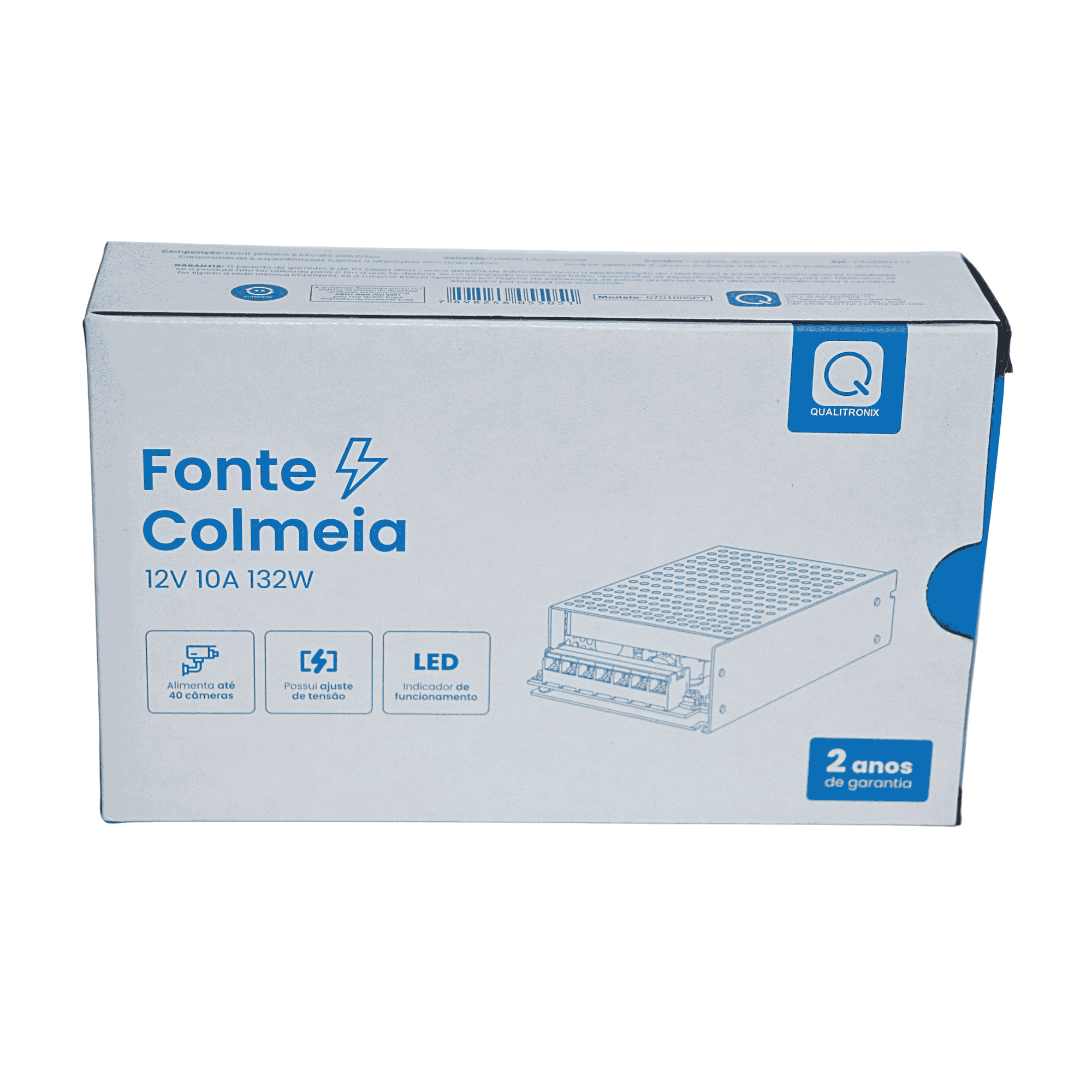 Fonte Colmeia 12V 10A 132W Com LED - Qualitronix 0701005PT Qualitronix - imagem 5