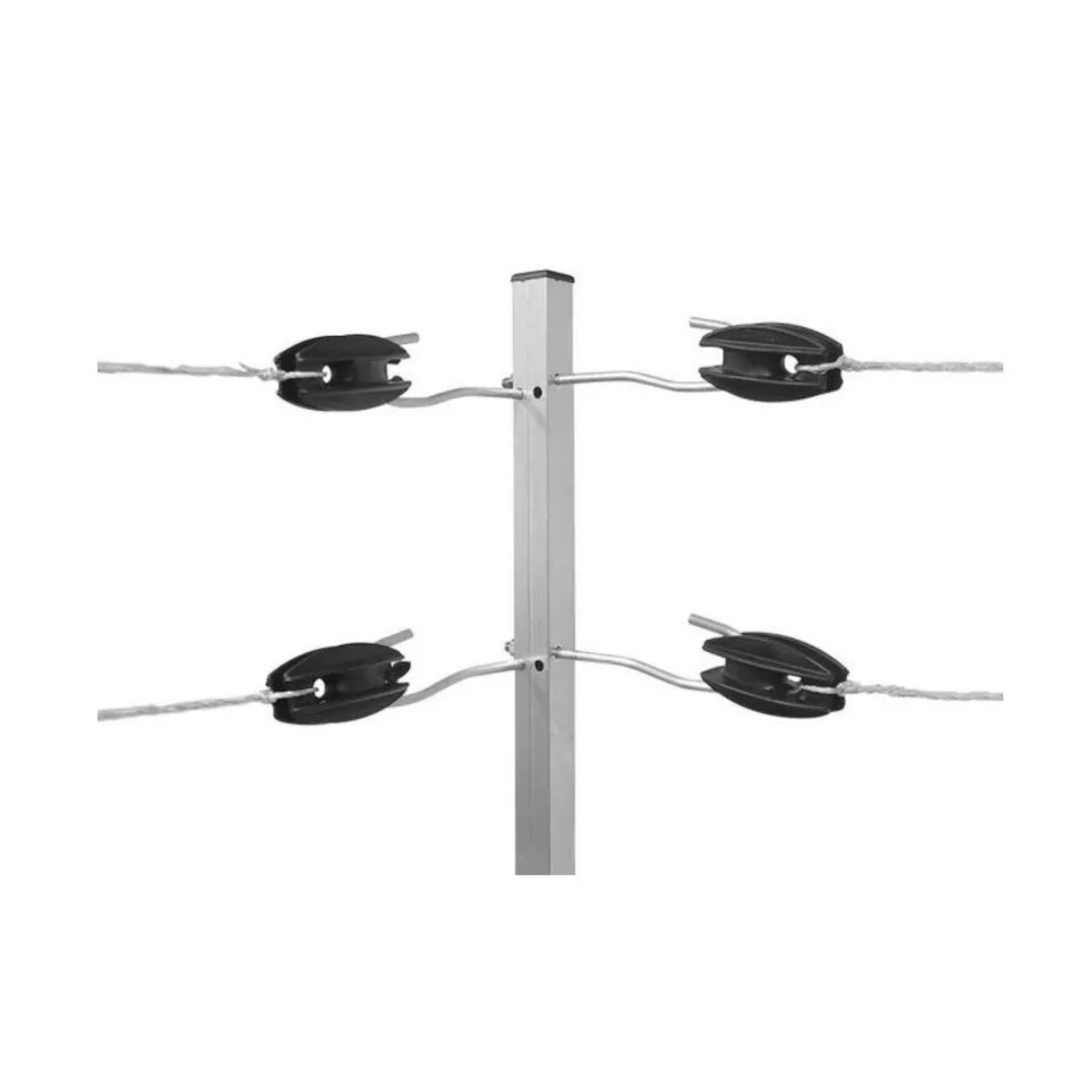Haste Cerca Tubular Quadrada Para Canto 25X25MM 80cm Completa 8 Isoladores - Confiseg Confiseg - imagem 3