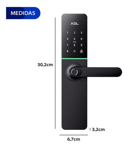 Fechadura Eletronica Digital AGL - H30 Black Wi-Fi - Unidade 1106341 AGL - imagem 6