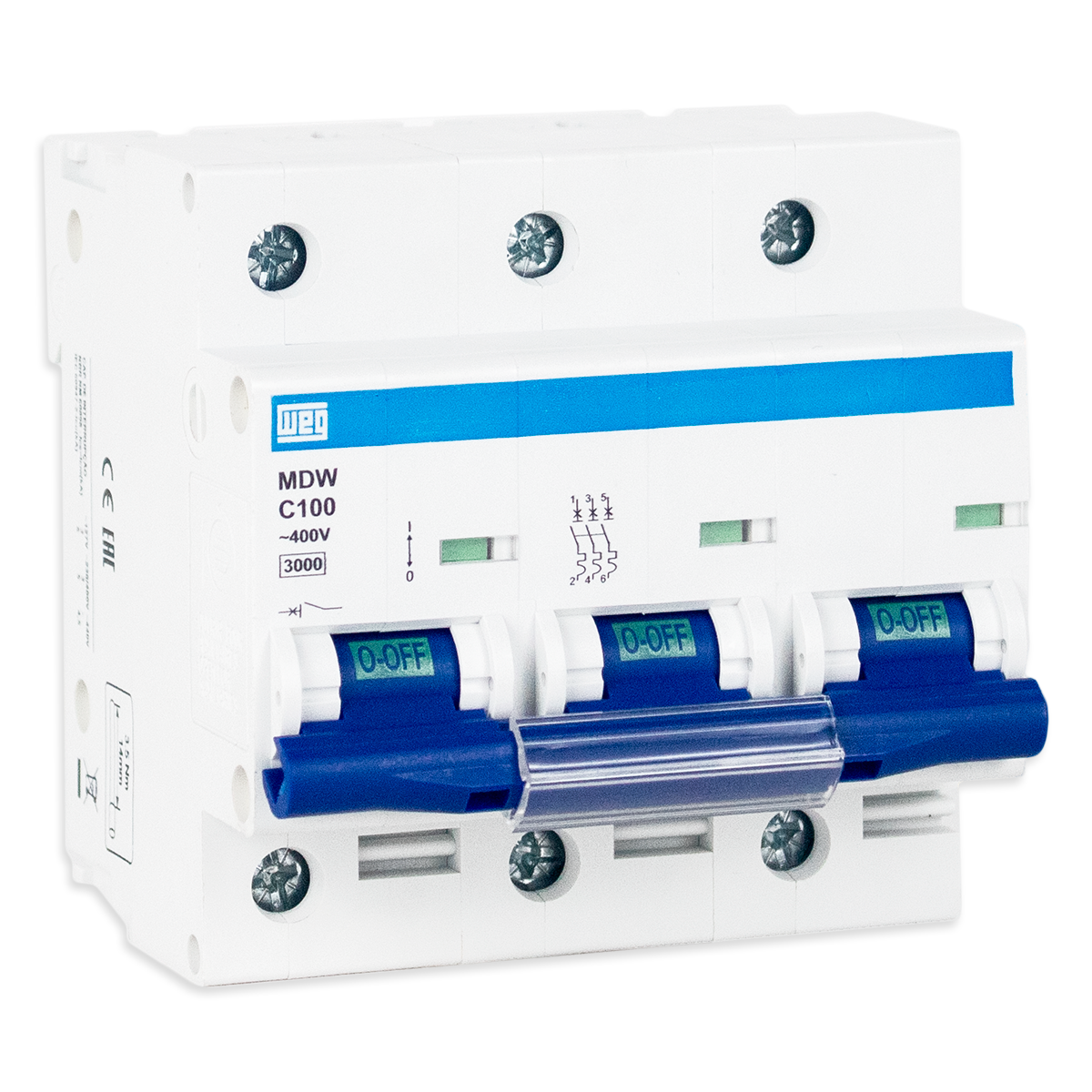 Disjuntor Din 3x 100A C 3KA WC100 - Weg