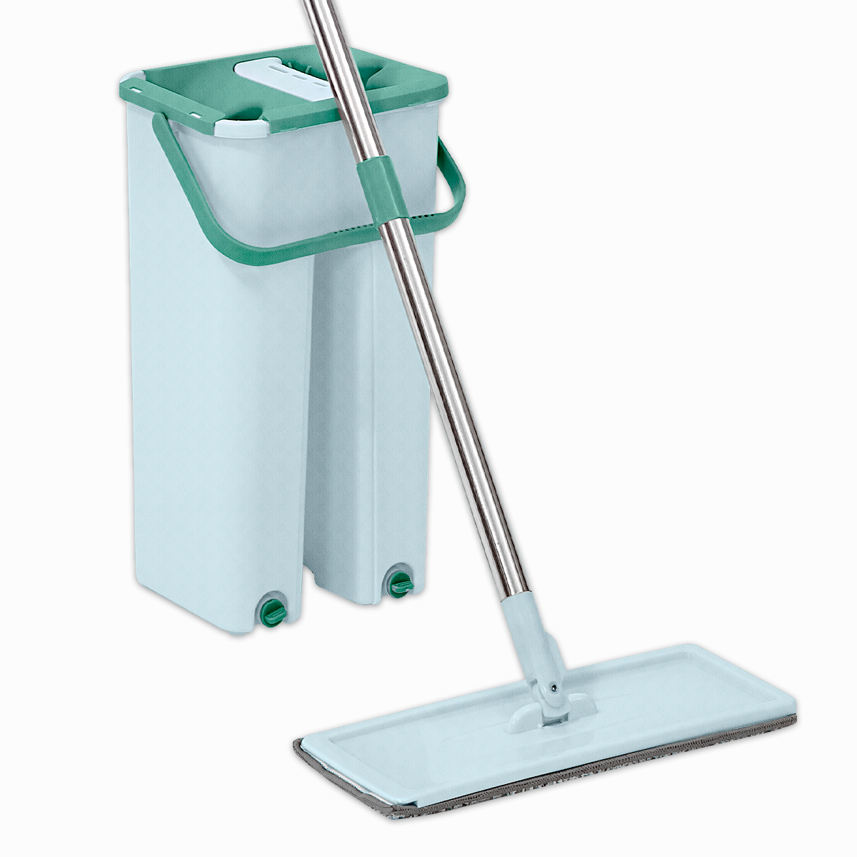 Mop Flat Lava e Seca Multiuso com Balde 6L + 1 Refil - Rayco