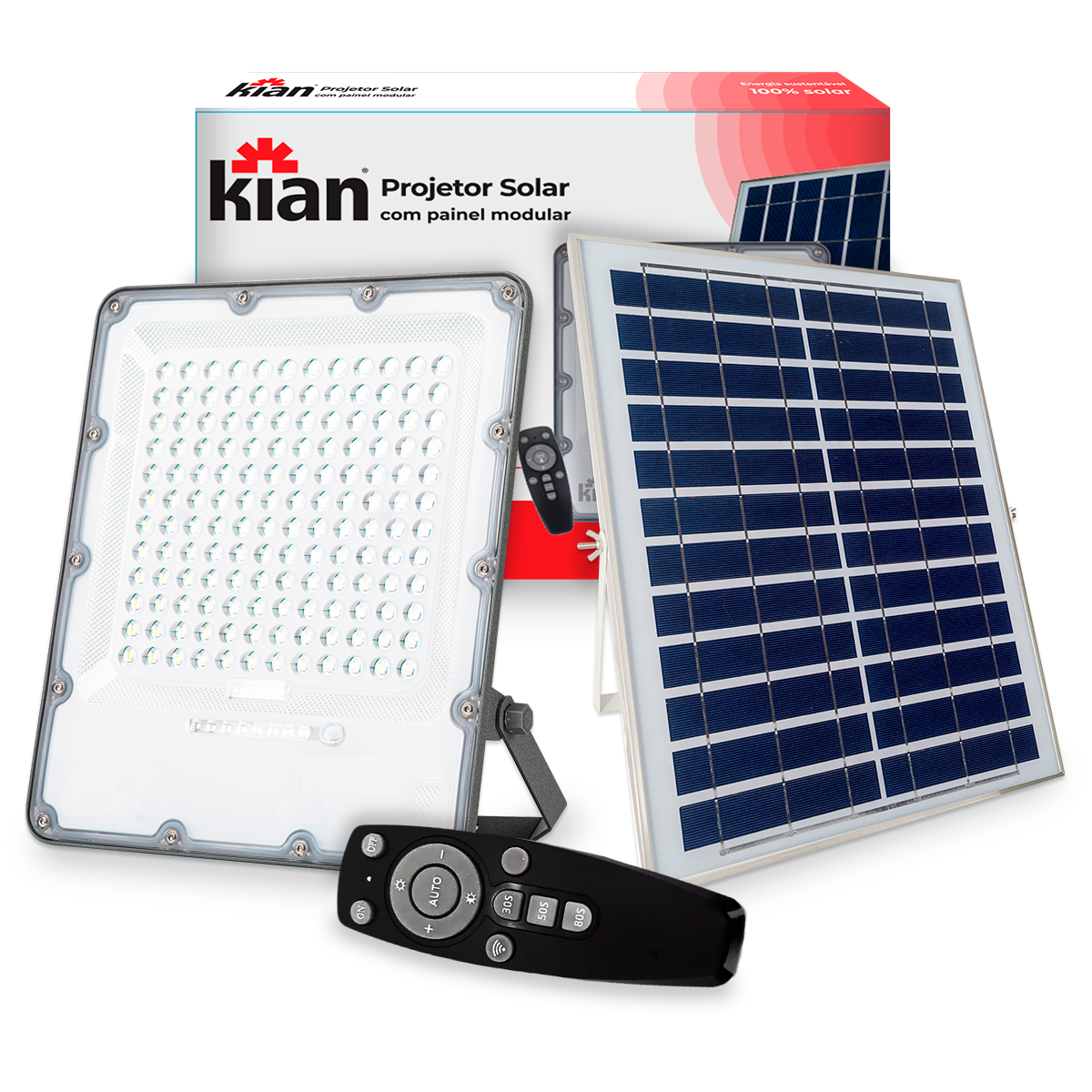 Projetor Refletor Led Solar 150w Branca Fria Bivolt - Kian