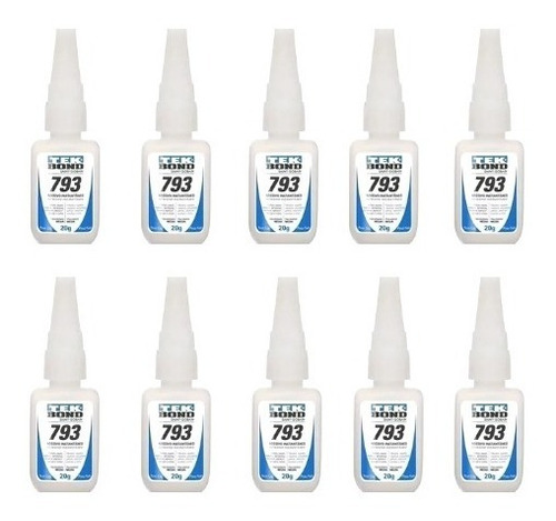 10 Unidades Cola Adesiva Instantâneo Multiuso 20g - Tek Bond 793