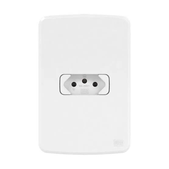 Tomada 2 Pinos com Terra 10 amperes com Placa Weg Composé