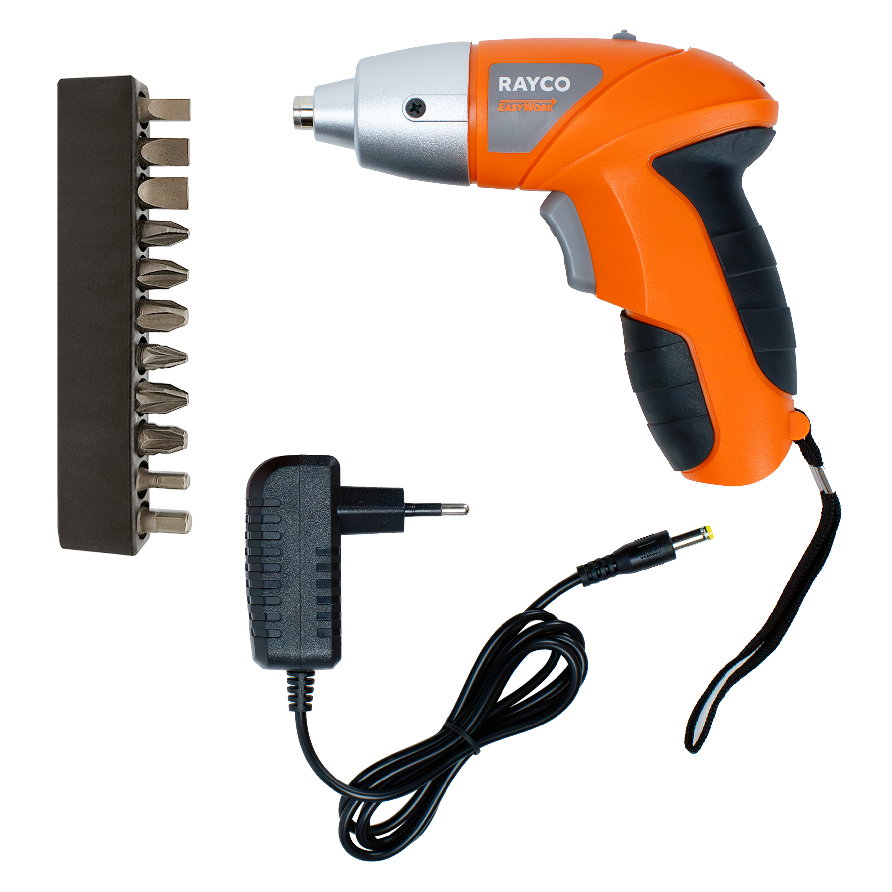 Parafusadeira s/Fio Bateria 4,8V 3Nm + Kit 12 Peças - Rayco