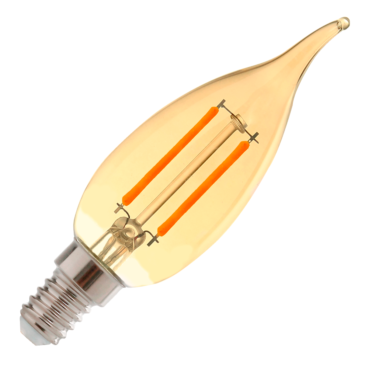 Lâmpada LED Antique Noveau Vela E14 2W Branca Quente 220V - Kian