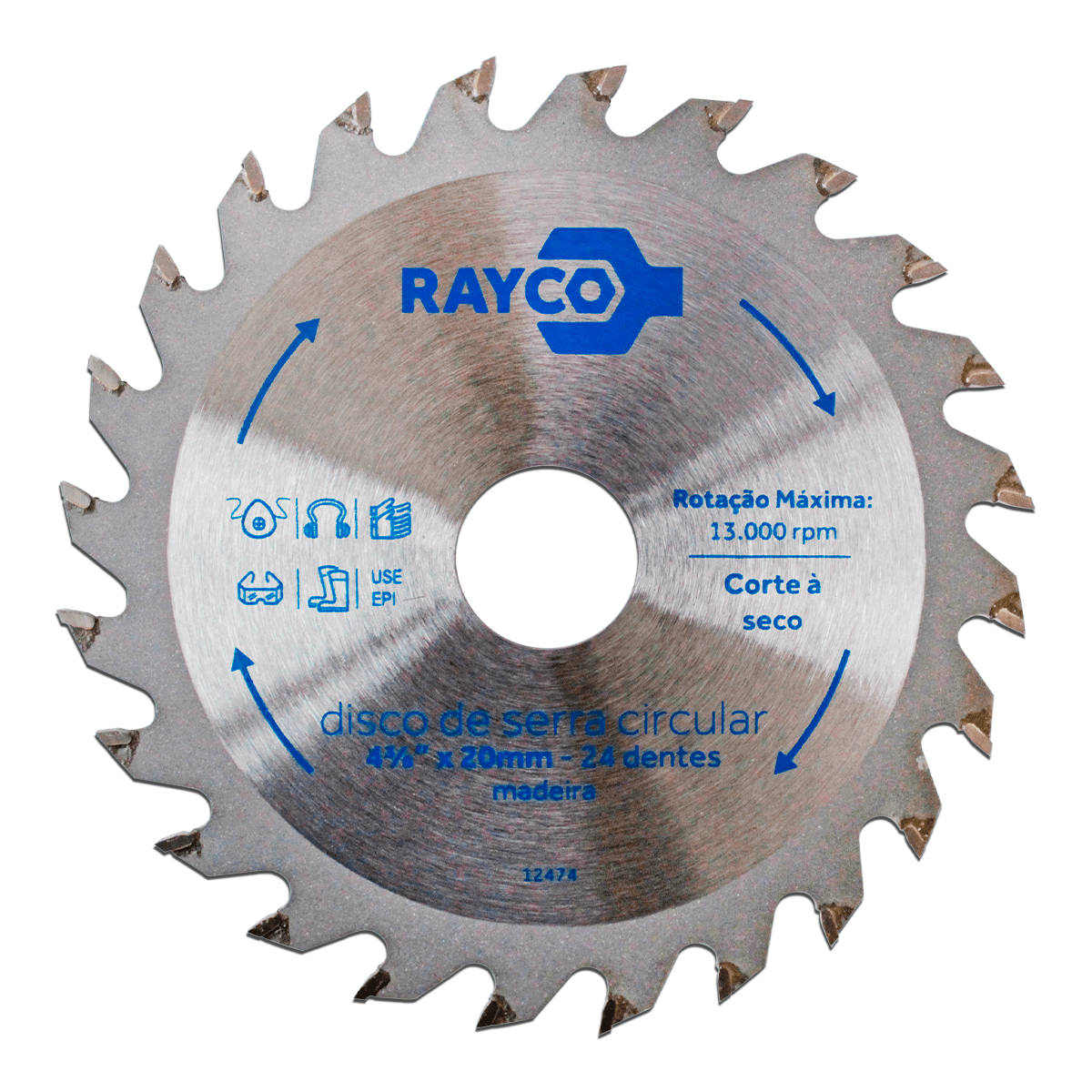 Disco de Serra de Videa 4.3/8" x 20mm 24 Dentes - Rayco