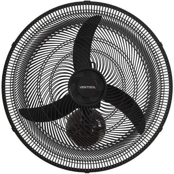 Ventilador de Parede Preto 50cm New Plástico 130W Ventisol