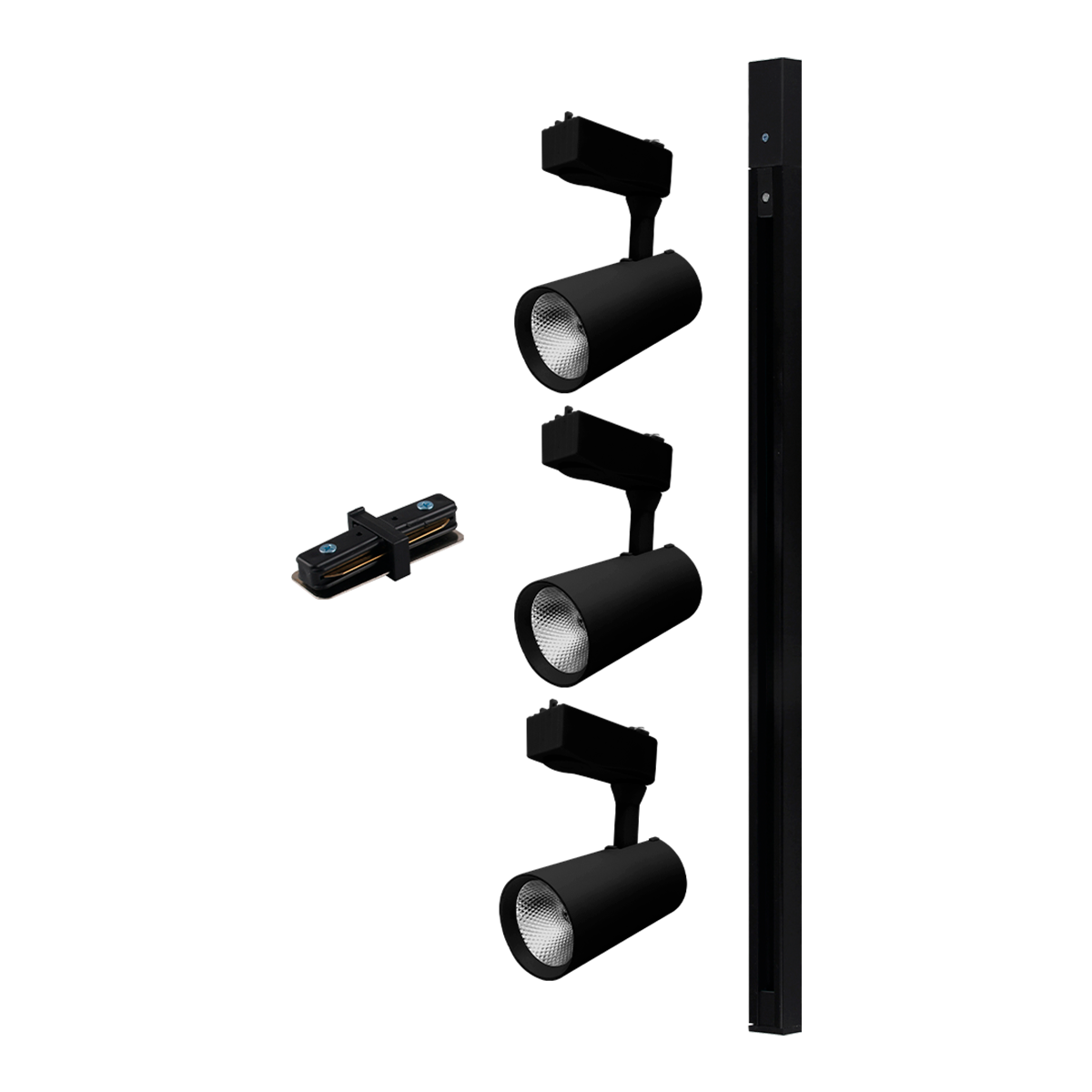 Kit Trilho 1m + 3 Spots LED Preto Branca Fria 7W Bivolt - Kian