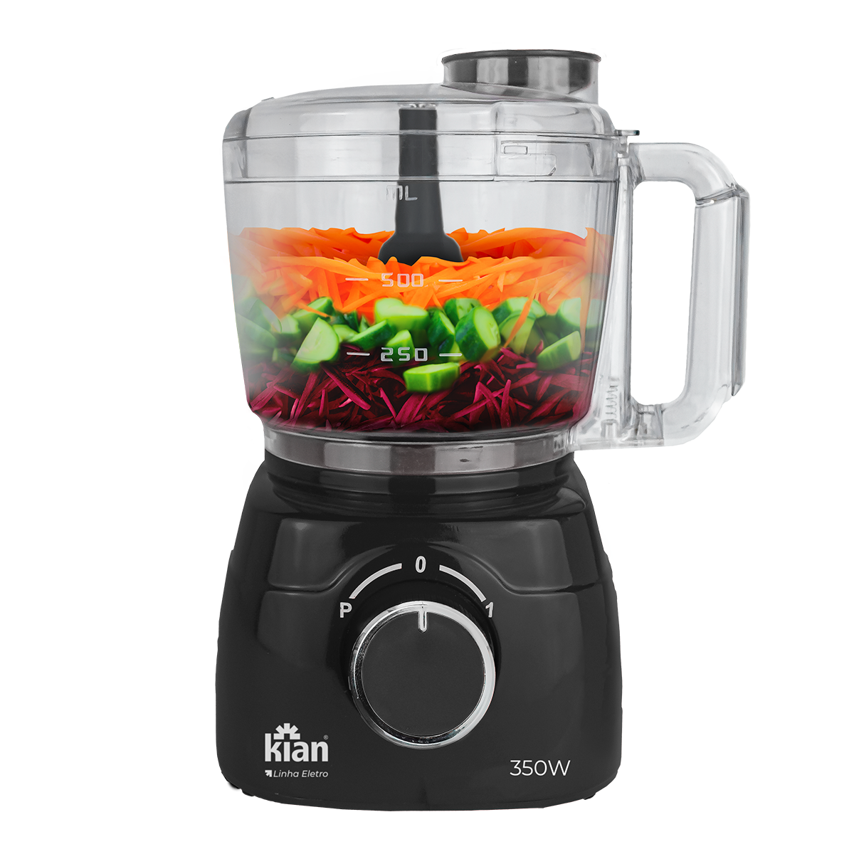Processador Turbo Lâminas em Inox - 350W - Kian - 220V - Preto