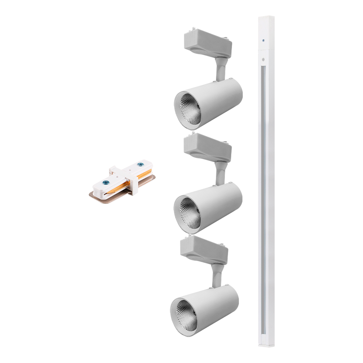 Kit Trilho 1m + 3 Spots Led Branco Branca Fria 7w  - Kian