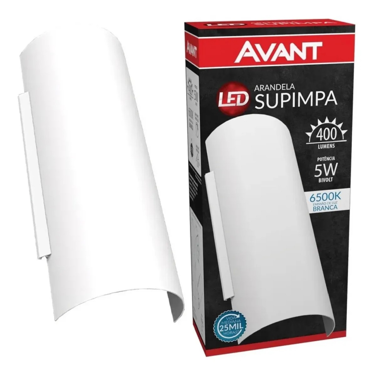 Arandela Branca Supimpa 5w Branco Frio 6500k Bivolt Avant