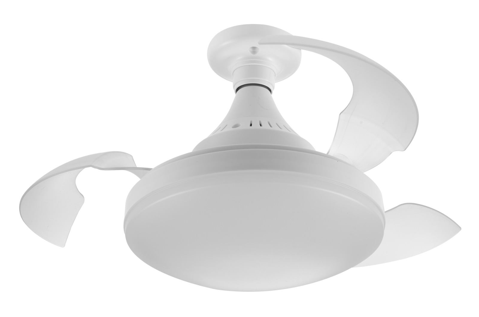 Ventilador de Teto Silencioso Econômico com Luz Led Lâmpada TOP Embutida 3 Cores Ajustáveis Modos Timer Controle Remoto