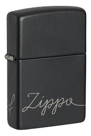 Isqueiro Zippo Black Matte Cursive Design (49766)
