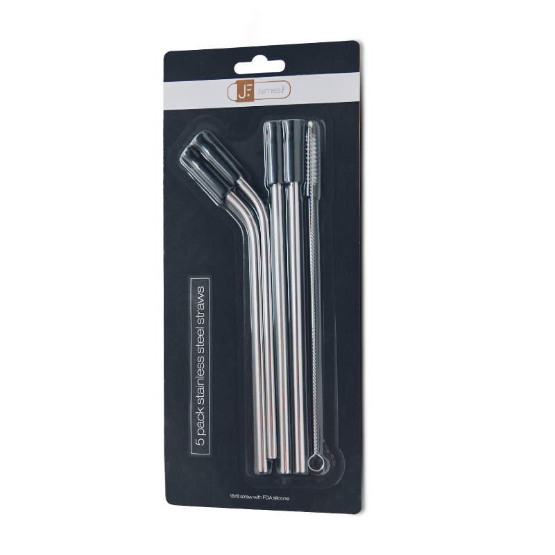 Kit Canudo Inox 5pc