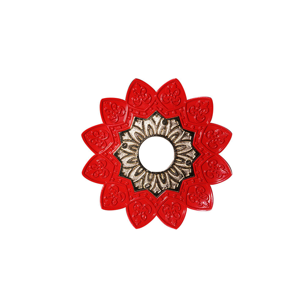 Prato Ebs Lotus Médio Vermelho c/ Dourado