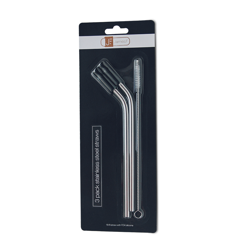 Kit Canudo Inox 3pc