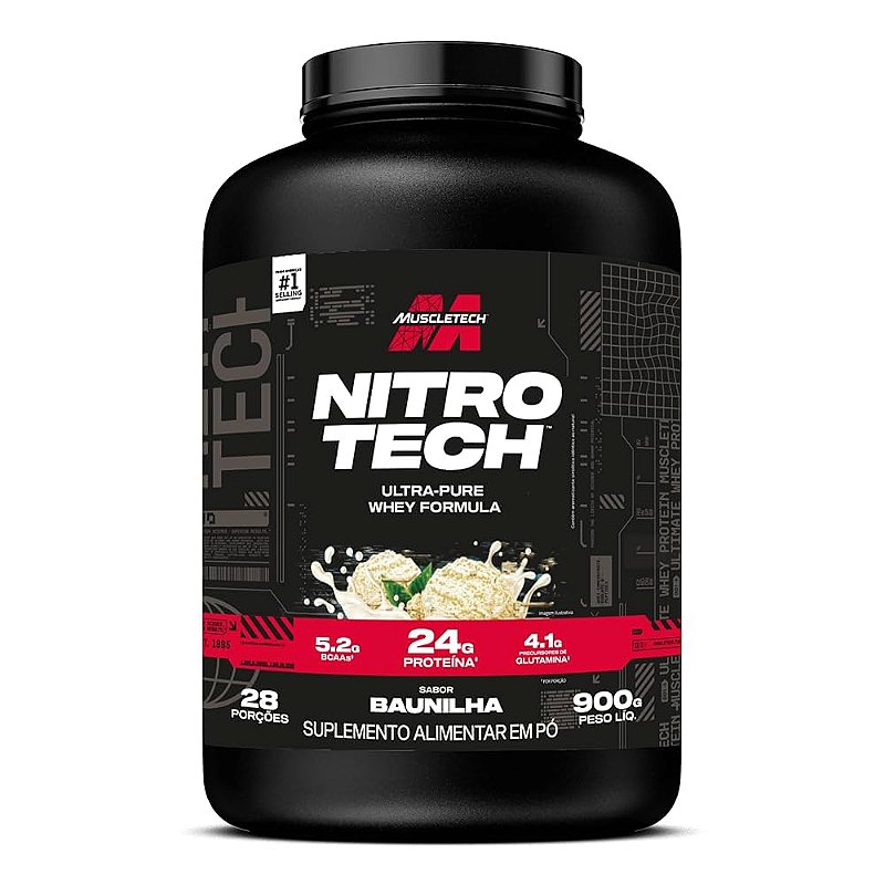Whey Nitrotech Pote 900g Muscletech - Baunilha