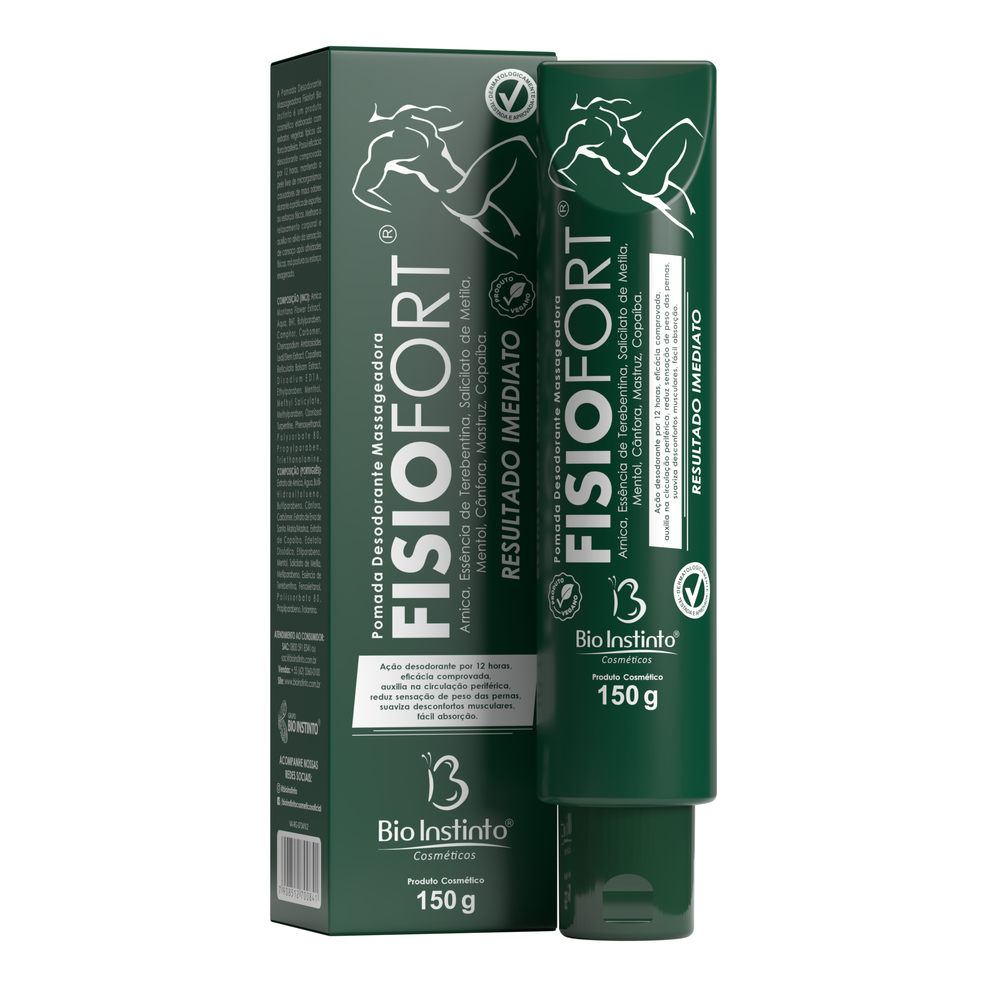 Pomada Massageadora Fisiofort Verde 150g Bio Instinto