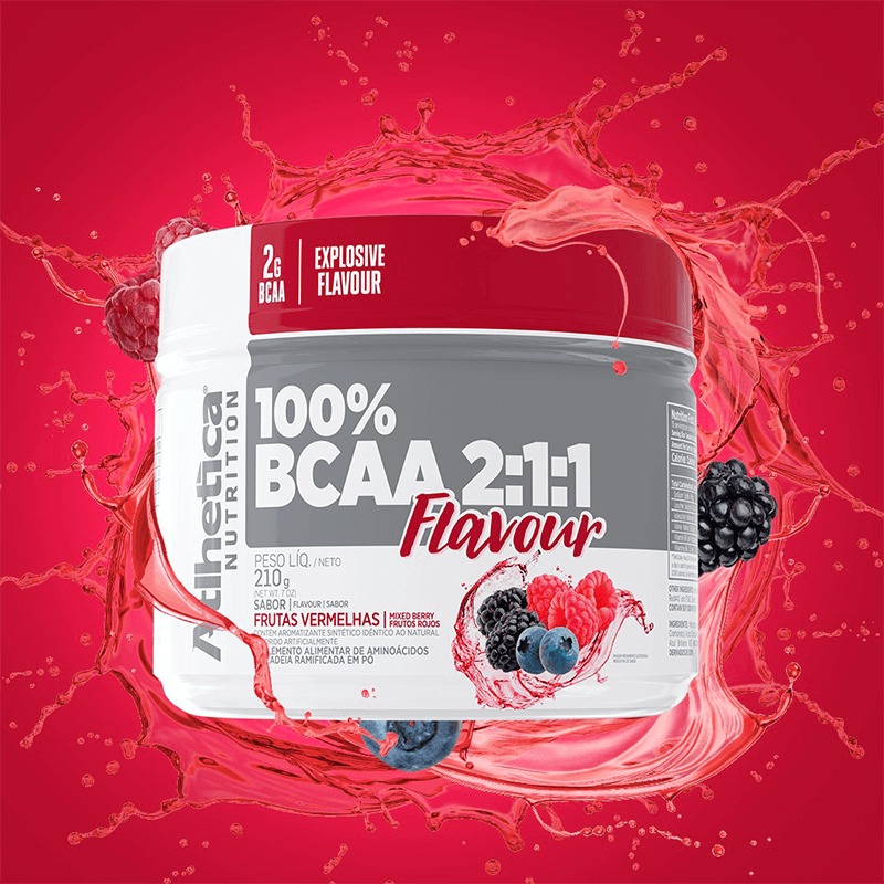 100% BCAA 2:1:1 Flavour 210g Sabor - Atlhetica - Frutas Vermelhas