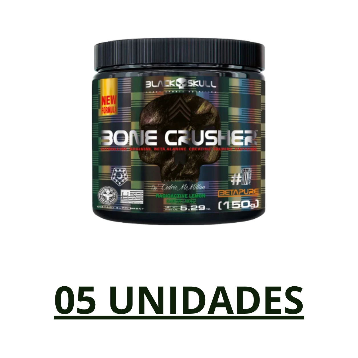 Foto de Combo 05 unidades - Bone Crusher 150g Black Skull - Lemon Radioactive