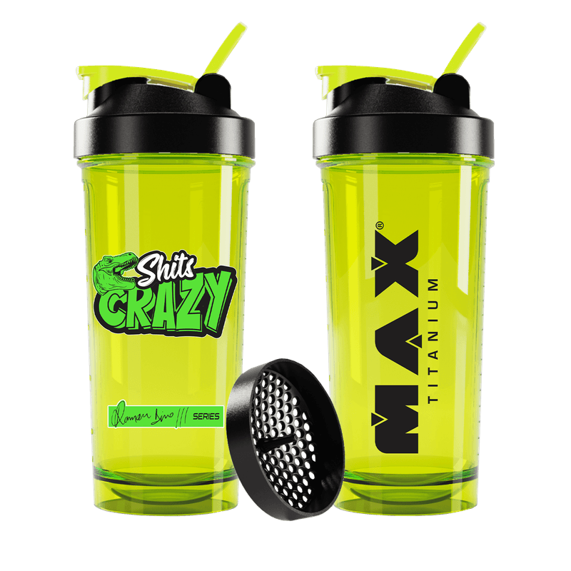 Foto de Coqueteleira 600ml Shits Crazy Amarela Tampa Preta Max Titanium