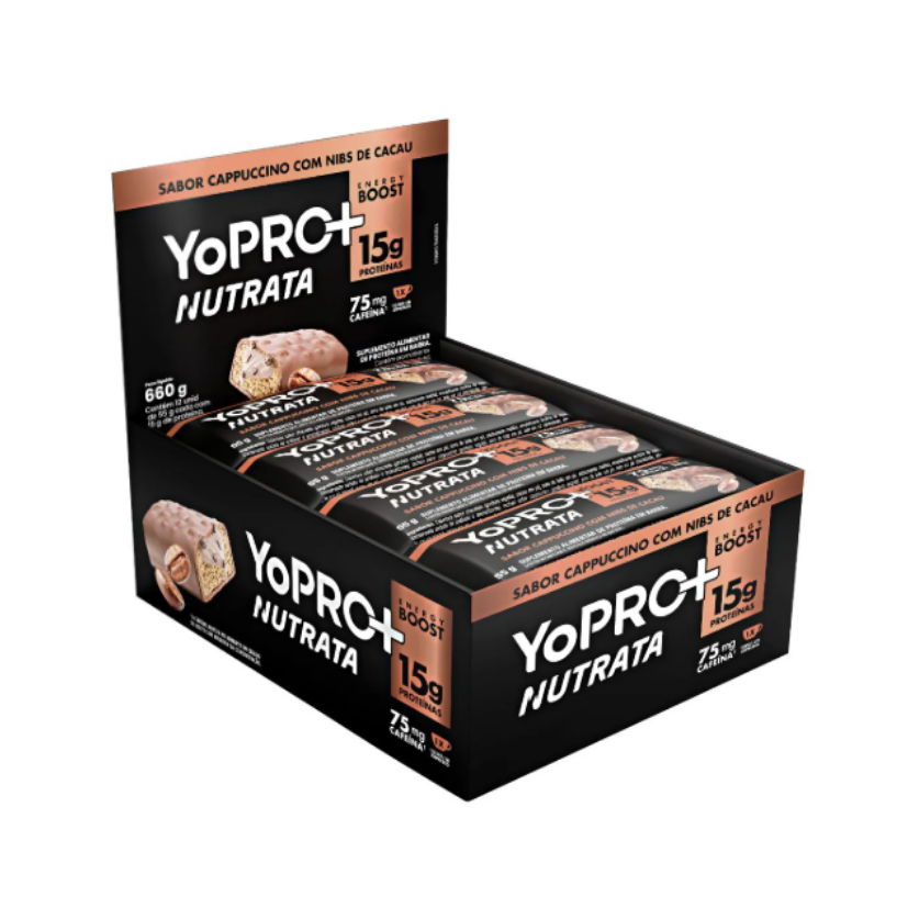 Foto de Barra De Proteina Yopro 55g Display Com 12un Nutrata - Cappuccino