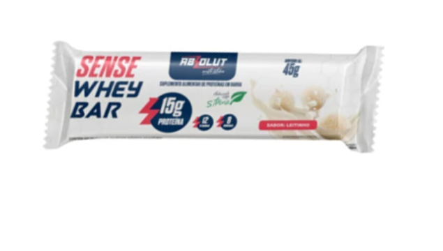 Sense Whey Bar 45g Display com 12un Absolut Nutrition - Leitinho