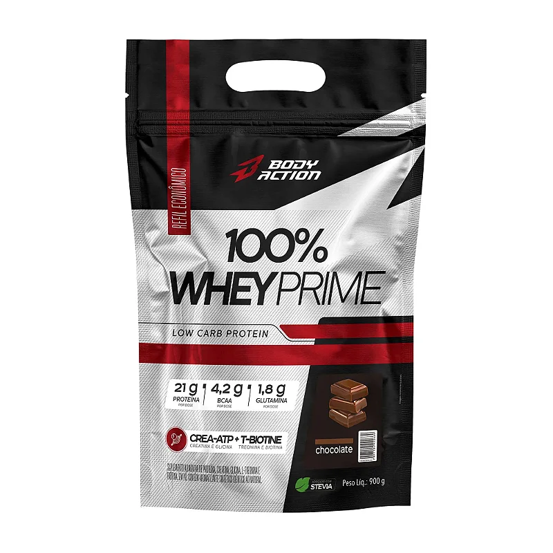 Foto de 100% Whey Prime Refil 900g BodyAction - Chocolate