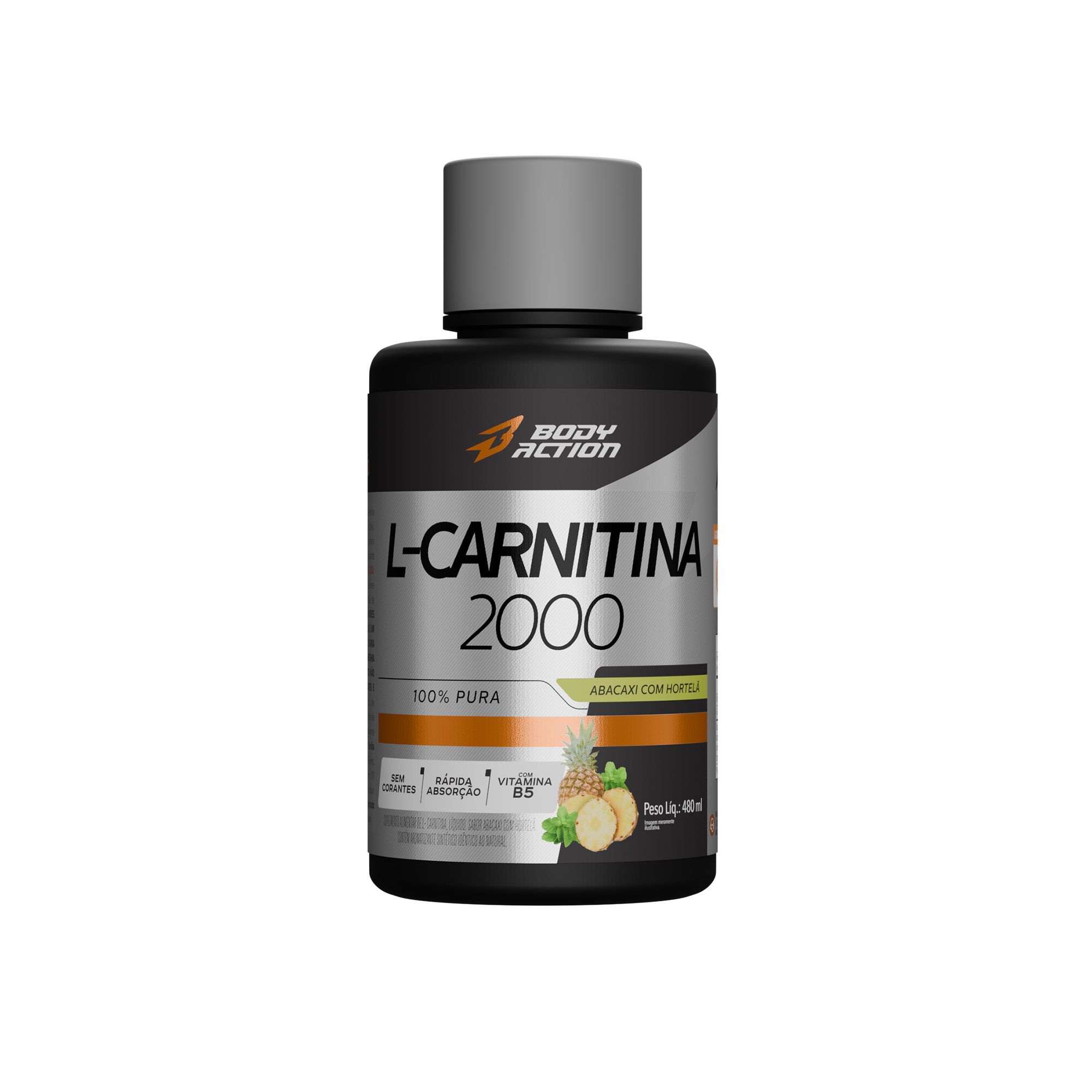 L-Carnitina 2000 100% Pura 480ml Bodyaction