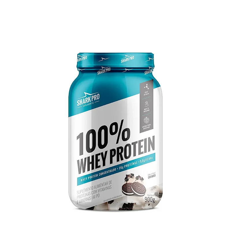 100% Whey Protein Pote 900g Shark Pro - Cookies Cream