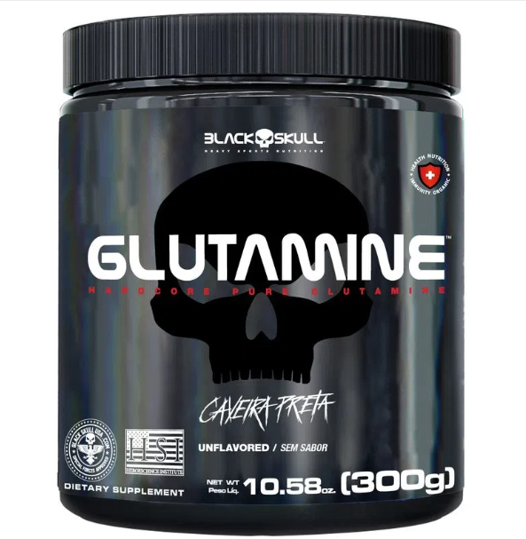 Glutamine 300g Caveira Preta Black Skull