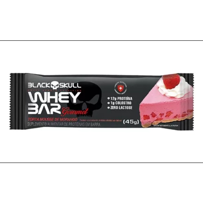 Whey Bar 45g Torta Mousse De Morango Black Skull