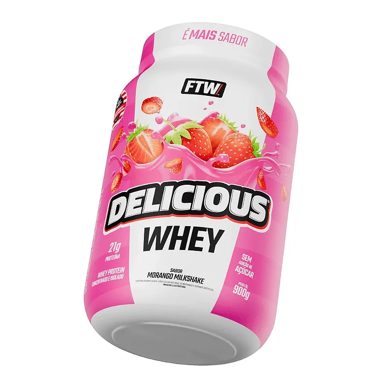 Delicious Whey Pote 900g Ftw - MORANGO MILKSHAKE