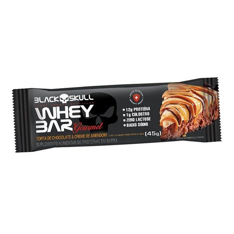 Whey Bar 45g Torta De Chocolate Com Amendoim Black Skull