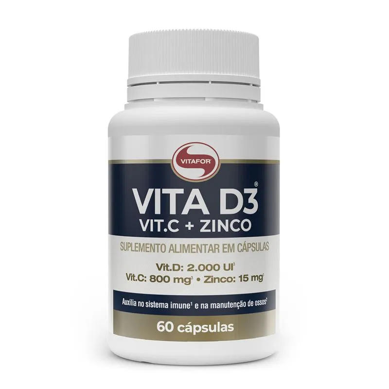Vita D3,C e Zinco Vitamina 60 Caps Vitafor - 60 Caps
