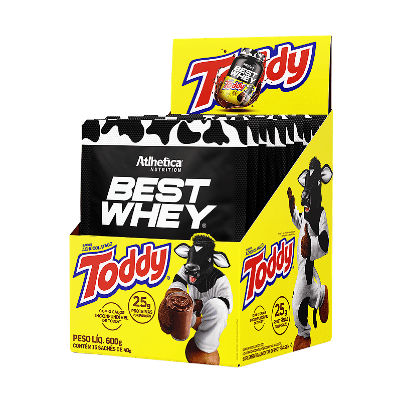 BEST WHEY TODDY SACHE 40G DISPLAY C/ 15UNI ATLHETICA NUTRITION
